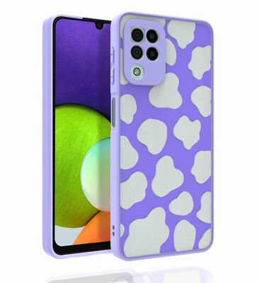 Galaxy M22 Kılıf Desenli Kamera Korumalı Parlak Patinda Nora Kapak