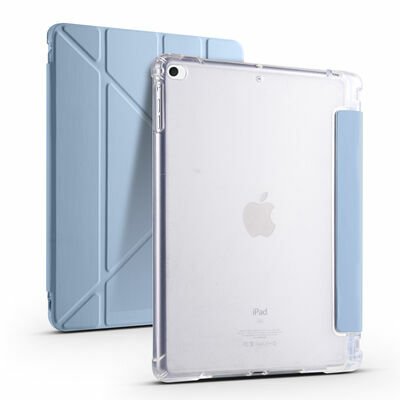 Apple iPad 9.7 2018 (6.Nesil) Kılıf Patinda Tri Folding Kalem Bölmeli Standlı Kılıf