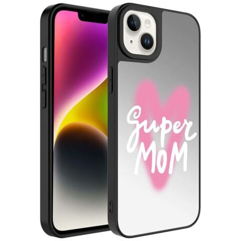 Apple iPhone 14 Kılıf Aynalı Desenli Kamera Korumalı Parlak Patinda Mirror Kapak