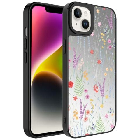 Apple iPhone 14 Kılıf Aynalı Desenli Kamera Korumalı Parlak Patinda Mirror Kapak