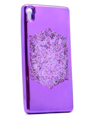 Sony Xperia XZ Kılıf Patinda Lazer Çiçekli Sıvılı Silikon