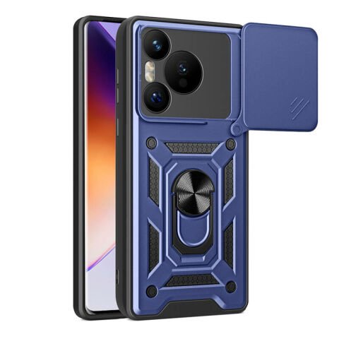 Huawei Pura 70 5G Kılıf Magnetik Standlı Kamera Korumalı Patinda Sürgülü Vega Kapak