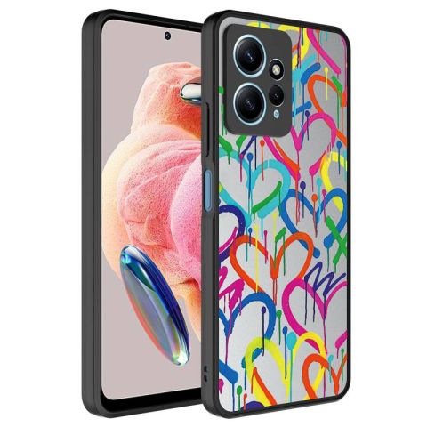Xiaomi Redmi Note 12 4G Kılıf Aynalı Desenli Kamera Korumalı Parlak Patinda Mirror Kapak