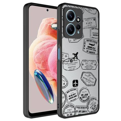 Xiaomi Redmi Note 12 4G Kılıf Aynalı Desenli Kamera Korumalı Parlak Patinda Mirror Kapak