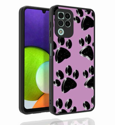 Galaxy A22 4G Kılıf Desenli Kamera Korumalı Parlak Patinda Nora Kapak