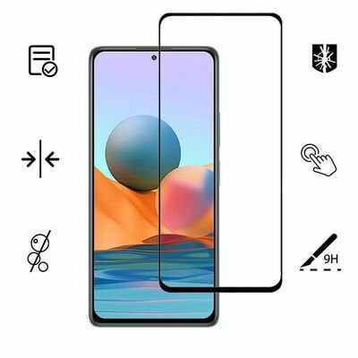 Xiaomi Redmi Note 10 Patinda Kenarları Kırılmaya Dayanıklı Cam Ekran Koruyucu