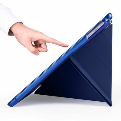 Apple iPad 9.7 2017 (5.Nesil) Kılıf Patinda Tri Folding Kalem Bölmeli Standlı Kılıf