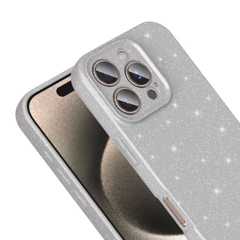 Apple iPhone 16 Pro Max Kılıf Kamera Korumalı Simli Lüks Patinda Koton Kapak