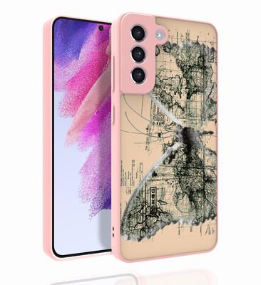Galaxy S21 FE Kılıf Desenli Kamera Korumalı Parlak Patinda Nora Kapak