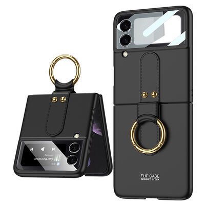 Galaxy Z Flip 3 Kılıf Patinda Flip Ring Kıpta Kapak