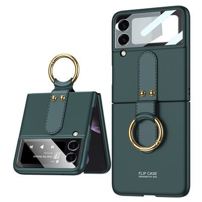 Galaxy Z Flip 3 Kılıf Patinda Flip Ring Kıpta Kapak