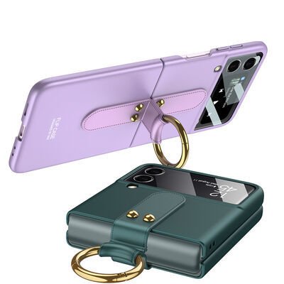 Galaxy Z Flip 3 Kılıf Patinda Flip Ring Kıpta Kapak