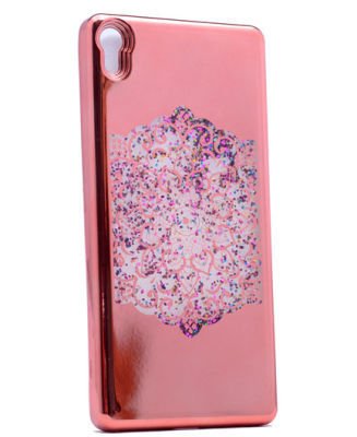 Sony Xperia XA Ultra Kılıf Patinda Lazer Çiçekli Sıvılı Silikon