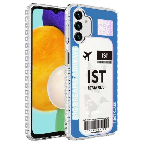 Galaxy A04S Kılıf Airbag Kenarlı Renkli Desenli Silikon Patinda Elegans Kapak