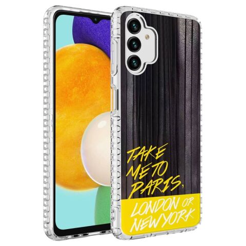 Galaxy A04S Kılıf Airbag Kenarlı Renkli Desenli Silikon Patinda Elegans Kapak