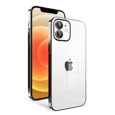 Apple iPhone 12 Kılıf Kamera Korumalı Renkli Çerçeveli Patinda Garaj Kapak
