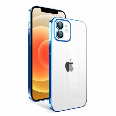 Apple iPhone 12 Kılıf Kamera Korumalı Renkli Çerçeveli Patinda Garaj Kapak