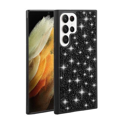 Galaxy S23 Ultra Kılıf Parlak Taşlı Tasarım Patinda Linea Kapak