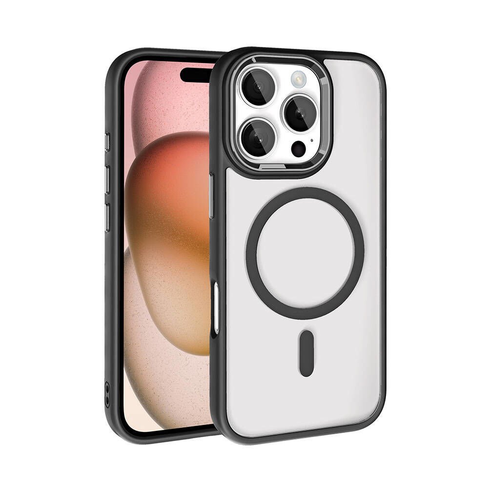 Apple iPhone 16 Pro Max Kılıf Wireless Şarj Özellikli Krom Magsafe Silikon Kapak