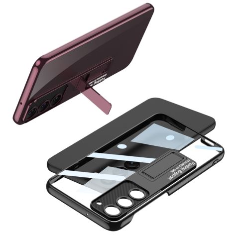 Galaxy S23 Plus Kılıf Kamera Korumalı Şeffaf Tasarımlı Patinda Lego Standlı Kapak