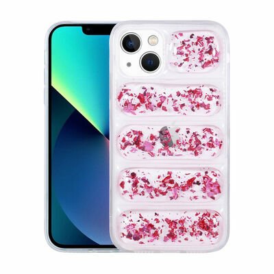 Apple iPhone 13 Kılıf Kamera Korumalı Simli Airbag'li Patinda Dalga Kapak
