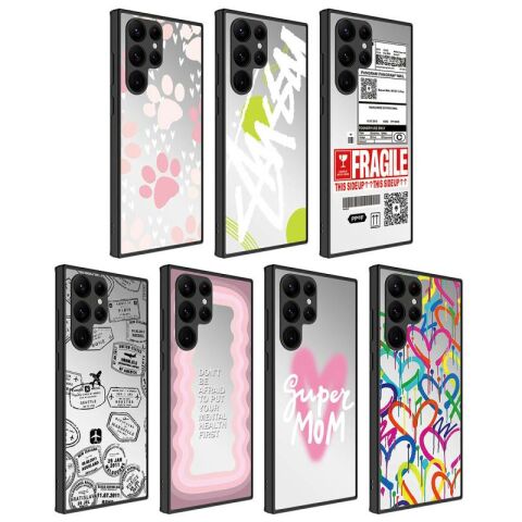 Galaxy S23 Ultra Kılıf Aynalı Desenli Kamera Korumalı Parlak Patinda Mirror Kapak