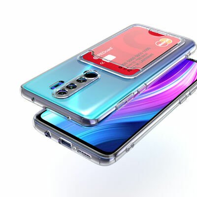 Xiaomi Redmi Note 8 Pro Kılıf Kartlıklı Şeffaf Patinda Setra Clear Silikon Kapak