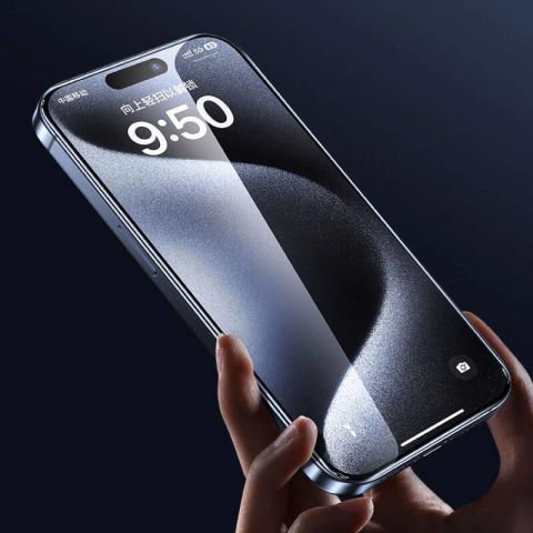 Apple iPhone 14 Pro Wiwu GT-008 Polimer Oleofobik Kaplama Şeffaf Pürüzsüz Temperli Cam Ekran Koruyucu