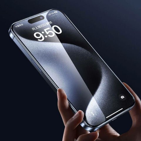 Apple iPhone 13 Pro Max Wiwu GT-008 Polimer Oleofobik Kaplama Şeffaf Pürüzsüz Temperli Cam Ekran Koruyucu