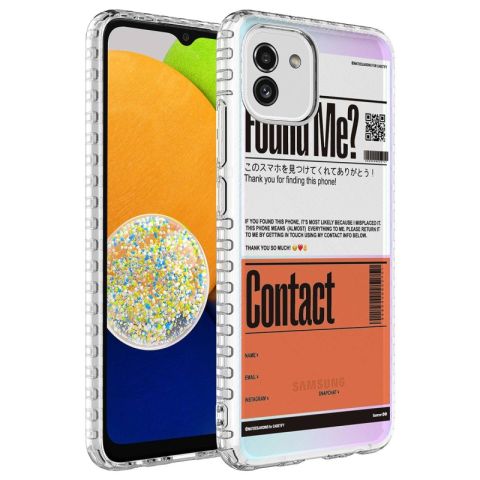 Galaxy A04 Kılıf Airbag Kenarlı Renkli Desenli Silikon Patinda Elegans Kapak