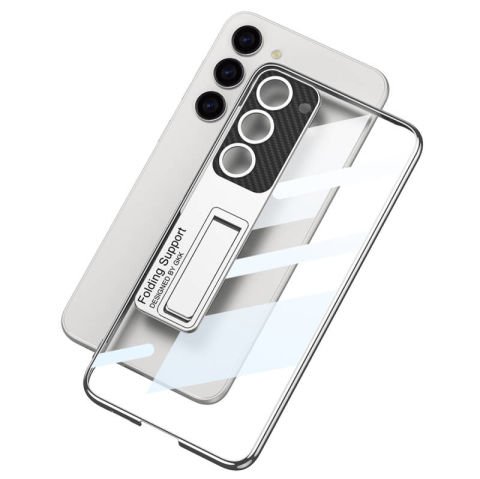 Galaxy S24 Kılıf Kamera Korumalı Şeffaf Tasarımlı Patinda Lego Standlı Kapak
