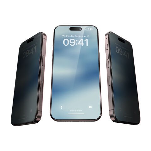 Apple iPhone 16 Pro Hidrofobik Ve Oleofobik Özellikli Benks 0.3mm Privacy Air Shield Ekran Koruyucu