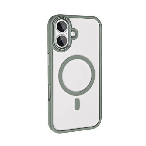 Apple iPhone 16 Plus Kılıf Wireless Şarj Özellikli Krom Magsafe Silikon Kapak