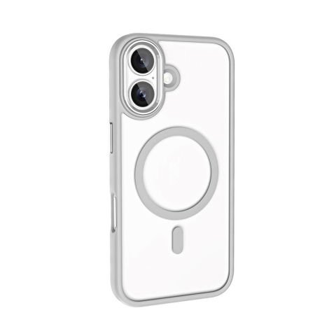 Apple iPhone 16 Plus Kılıf Wireless Şarj Özellikli Krom Magsafe Silikon Kapak