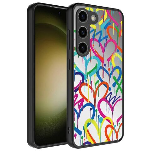 Galaxy S23 Plus Kılıf Aynalı Desenli Kamera Korumalı Parlak Patinda Mirror Kapak