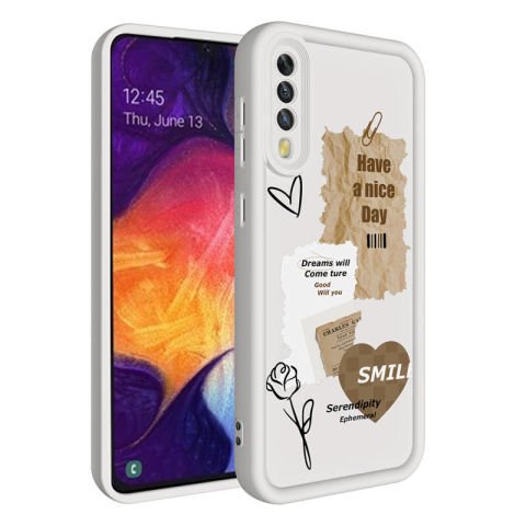 Galaxy A70 Kılıf Kamera Korumalı Baskılı Arka Yüzey Patinda Klas Kapak