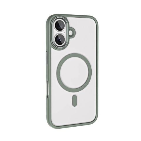 Apple iPhone 16 Kılıf Wireless Şarj Özellikli Krom Magsafe Silikon Kapak