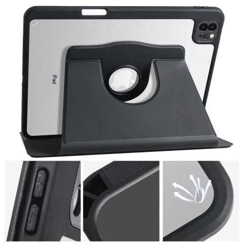 Apple iPad Pro 11 2020 (2.Nesil) Kılıf Patinda Termik Kalem Bölmeli Dönebilen Standlı Kılıf