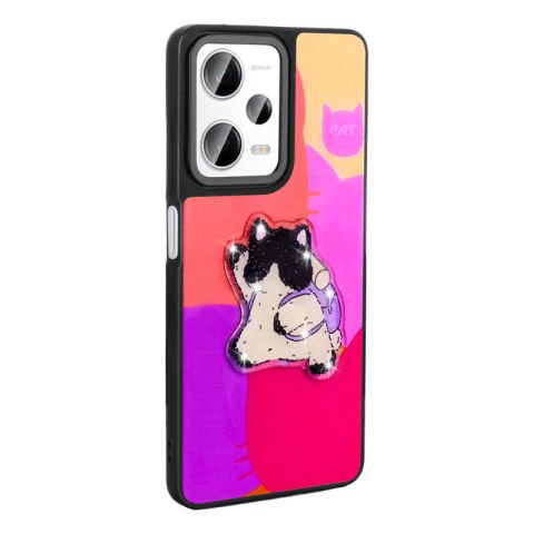Xiaomi Redmi Note 12 Pro 5G Kılıf Parlayan Kabartmalı İkonik Figürlü Patinda Amas Silikon Kapak