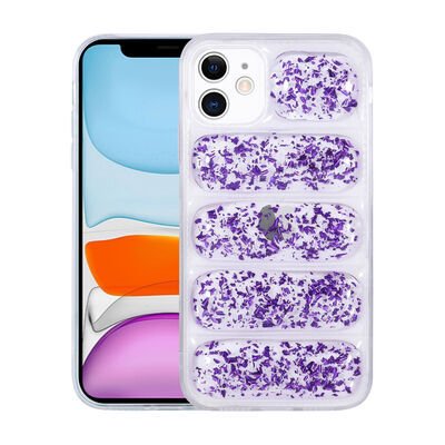 Apple iPhone 12 Kılıf Kamera Korumalı Simli Airbag'li Patinda Dalga Kapak