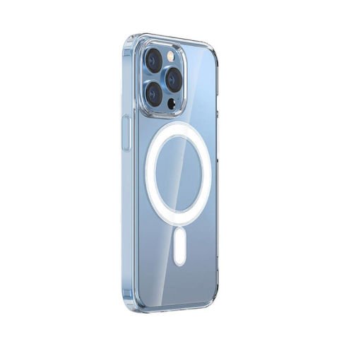 Apple iPhone 15 Pro Max Kılıf Magsafe Şarj Özellikli Şeffaf Sert PC Patinda Embos Kapak
