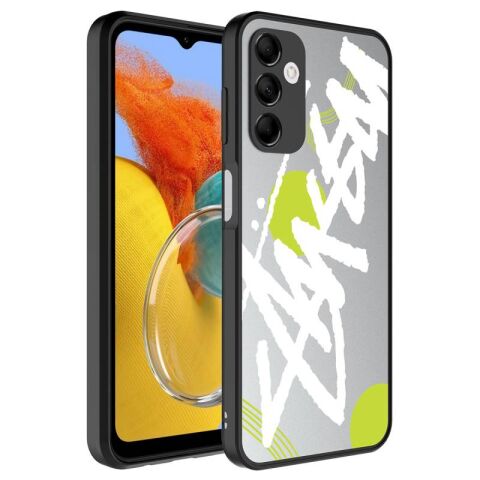 Galaxy M14 Kılıf Aynalı Desenli Kamera Korumalı Parlak Patinda Mirror Kapak