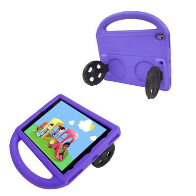 Apple iPad 10.2 (9.Nesil) Patinda Wheel Car Tekerlek Standlı Tablet Eva Silikon Kılıf