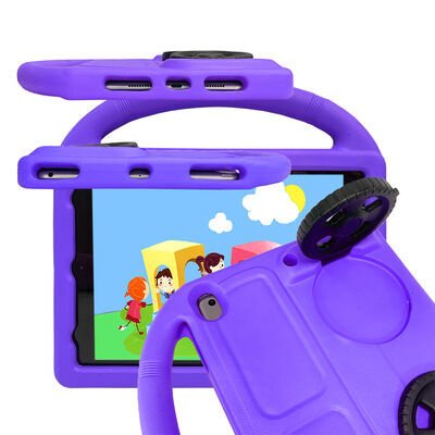 Apple iPad 10.2 (9.Nesil) Patinda Wheel Car Tekerlek Standlı Tablet Eva Silikon Kılıf