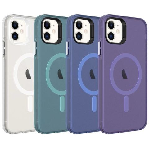 Apple iPhone 11 Kılıf Patinda Magsafe Şarj Özellikli Buzlu Transparan C-Pro Sert Kapak