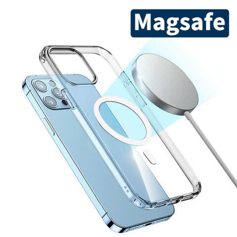Apple iPhone 15 Pro Kılıf Magsafe Şarj Özellikli Şeffaf Sert PC Patinda Embos Kapak
