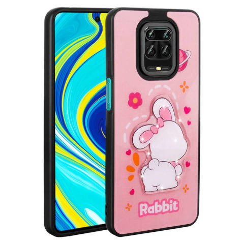 Xiaomi Redmi Note 9 Pro Kılıf Parlayan Kabartmalı İkonik Figürlü Patinda Amas Silikon Kapak