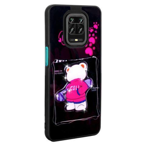 Xiaomi Redmi Note 9 Pro Kılıf Parlayan Kabartmalı İkonik Figürlü Patinda Amas Silikon Kapak
