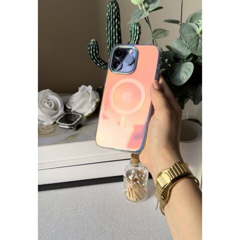 iPhone 15 Seri Hologramlı Parlak Magsafe Kılıf