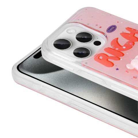 Apple iPhone 15 Pro Kılıf Kabartma Figürlü Parlak Patinda Minimini Silikon Kapak
